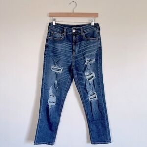 Aeropostale distressed stretch mom jeans